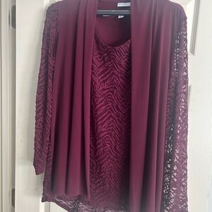 Susan Graver Burgundy Women's Cardigan